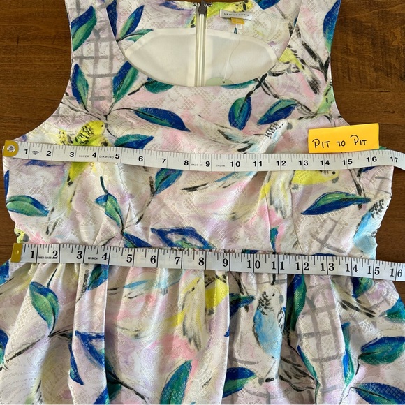 Anthropologie Leifsdottir Blouse Sleeveless Metallic Pink Green Floral Bird Sz 6 - Picture 5 of 10